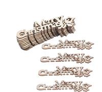 40Pcs Merry Christmas Wooden Slices DIY Christmas Tree Hanging Ornament Craft Unfinished Wood Christmas Ornaments Wood Tag for Window Door Christmas Tree Party