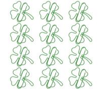 40pcs Metal Clover Paper Clips Mini Green Decorative for Journaling | Vintage Shamrock Shape, Portable Size for Planner Pages, Notebooks, Wedding Invitations and Saint Patrick