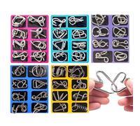 40Pcs Metal Wire Jigsaw Puzzle For Kids Teens Adults, Metal Brain Teaser Puzzles Ring Educational Toys, Physics Mind Untangling Iron Link Unlock Interlock Game, Intelligence Toy For Family Gathering