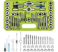40PCS Metric & SAE Tap and Die Set, Professional Threading Tool Kit with Storage Case, Ideal Gift for Men, Dad, Handyman, DIY Lovers, for Automotive, Mechanical & Furniture Repair (Green)