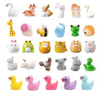 40pcs Mini Resin Animals, 40 Style Cute Tiny Resin Animals Mini Little Miniature Plastic Animal Figurines Bulk for Micro Fairy Garden Landscape DIY Miniature Dollhouse Accessories Hide Crafts Decor