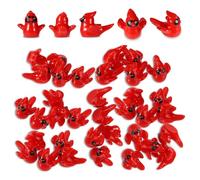 40pcs Mini Resin Red Cardinal Birds, Small Cardinal Bird Miniature Ornament Tiny Resin Animal Figurines to Hide for DIY Dollhouse Garden Bonsai Micro Landscape Christmas Tree Ornaments