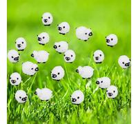 40Pcs Mini Resin Sheep Figures Realistic Cute Tiny Sheep Miniature Toys DIY Garden Aquarium Dollhouse Moss Landscape Ornament Decorations Sheeps Figurines Animals Model for Craft Tabletop Decor