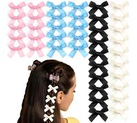 40pcs Mini Satin Hair Bows Clips - Small Non-Slip Alligator Barrettes for Girls & Baby Hair | Assorted Colours | Ribbon Bowknot Hair Accessories
