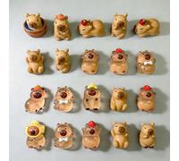 40Pcs Mini Small Tiny Resin Capybara Animals Figures with Glow-in-the-Dark Feature, Cute Miniature Toy Figurines for Fairy Garden Decor, Desk Decorations, Party Favors & DIY Crafts