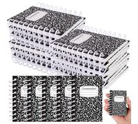 40Pcs Mini Spiral Composition Notebooks Bulk 3. 5x2. 5" Marble Pocket Notebook Small Notebooks 80 Pages Memo Pads Journal Office College Back to School Students Teacher Appreciation Gift (Black)