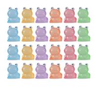 40pcs Miniature Resin Frog Decorations Crystal Glow in Dark Figurines