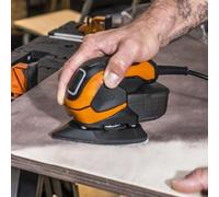 40pcs Mixed Grit Sanding Sheets for Bosch PSM 100A Palm Detail Sander, Prepunched 11 Holes, Aluminum Oxide Resin Bonded for Wood and Metal