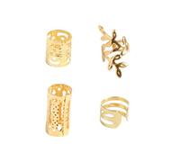 40pcs Mixed Hair Rings Set, Dreadlocks Beads Hair Braid Rings Clips, Aluminum Dread Locks for Women Hair Clips Accessories(gold)