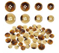 40Pcs Mixed Resin Sewing Buttons 4 Hole Craft Round Blazer Buttons Dark Blown Resin Sewing Button Suits Coats Button for Clothing DIY Craft 4 Sizes(15mm, 18mm, 20mm, 25mm) Brown & Coffee