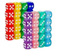 40PCS Multi-Color D6 Dice Set - 6 Sided Dice,1.38cm Mini Dice for Dice Games, Poker Dice & Perudo Games,Dice Games (8 Colors, 5 Each)
