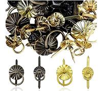 40Pcs Multicolor Metal Brads Fasteners, with Pull Rings Scoreboard Drawer Handle Ring, for Kitchen Bathroom DIY Decoration Crafts