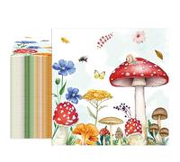 40pcs Mushroom Napkins for Mushroom Party Decorations 2-Ply Forest Birthday Decorations,Disposable Paper Fall Napkins for Fairy Tale Party Baby Shower Children's Birthday Party Supplies