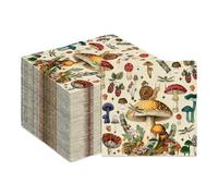 40Pcs Mushroom Paper Napkins, Halloween Napkins, Autumn Mushroom Luncheon Napkins Disposable Dinner Party Serviettes Napkins, 13 X 13in Soft Serviettes Decoration for Party Wedding Birthday Hawaii