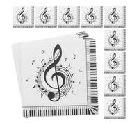 40pcs Music Note Napkins Paper Disposable Tissues | Decorative Musical Notes Pattern, Supports Quick Cleanup, Suitable for Appetizers and Beverages, Dining or Catering Tables