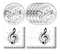 40PCS Music Theme Party Decorations Musical Note Plates Napkins Music Notes Party Disposable Tableware Music Note Decor for Party Music Wedding Baby Shower Birthday Party Supplies