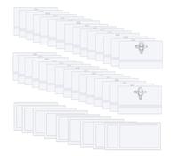 40pcs Name Badges, Clear Name Badges with Clip and Safety Pin, Plastic Name Badge Holder, ID Card Holder Name Tags for Office School, Corporate Conference