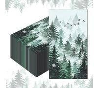 40Pcs Natural Scenery Paper Napkins - Watercolor Disposable Luncheon Dinner Napkins with Mountain, Lake, Forest & Bird Designs, 4.3 x 7.9 Inch for Wedding,Birthday,Holiday,Baby Shower,Bridal Shower