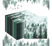 40Pcs Natural Scenery Paper Napkins - Watercolor Disposable Luncheon Dinner Napkins with Mountain, Lake, Forest & Bird Designs,6.5 x 6.5 Inch for Wedding,Birthday,Holiday,Baby Shower,Bridal Shower