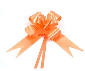40pcs Orange 50mm/5cm Large Ribbon Pull Bows for Party Wall, Gift Wraps, Christmas Trees, Wedding, Birthday Hampers Decoration Florist Pullbows