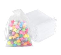 40pcs Organza Bags, 13x18 cm Organza Bags Medium, Wedding Favour, Bag Apply for Gift, Jewelry, Wedding, Christmas, Birthday, Anniversary Party Supplies, Candy (White)