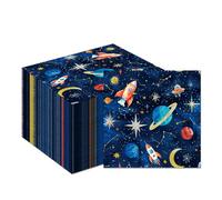 40Pcs Outer Space Planet Party Napkins Solar System Galaxy Paper Napkins Outer Space Theme Party Napkins Astronaut Dinner Paper Napkin Rocket Ship Disposable Party Napkins Solar System Napkins