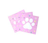 40Pcs Paw Print Napkins 2 Layers Paw Print Party Supplies Farm Animal Party Napkins for Animal Themed Birthday Western Part (Pink) 6.5in