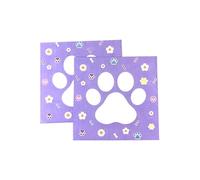 40Pcs Paw Print Napkins 2 Layers Paw Print Party Supplies Farm Animal Party Napkins for Animal Themed Birthday Western Part (Purple) 6.5in
