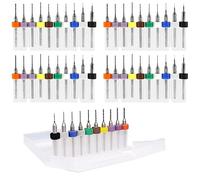 40Pcs PCB Micro Drill Bits Set, 0.1mm-1.0mm, Shank Spiral Tungsten Steel Carbide PCB Print Circuit Board Flute CNC Router Bits for Print Rough Stone Circuit Board Jewelry CNC Engraving