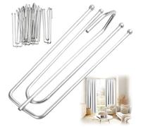 40pcs Pinch Pleat Curtain Hooks, Stainless Steel Header Tape C-urtain Pins, Heavy Duty Curtain Hooks for Pleated Drapes - Rust-Resistant for Bathroom & Window Treatments