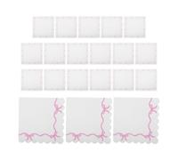 40pcs Pink Bow Paper Napkins with Scalloped Edge for Bridal Shower | Disposable Paper, Square Format, Thick Embossed Finish, Fits Table Napkin Holders, Shower Use