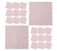 40pcs Pink Plaid Scalloped Paper Napkins for Wedding Party Tables | Disposable Guest Napkins, Quick Cleanup for Coffee Stations and Hands, Pastel Checkered Style