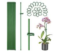 40Pcs Plant Support Stakes Tall,Orchid stakes Adjustable Plant Stakes Plant Support Garden Stakes Green Plant Support Sticks for Drooping Plant Single Stem Plants Flowers Fruits Vegetables(45cm)