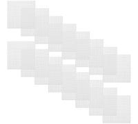40pcs Plastic Mesh Canvas Sheet 8x8cm for Embroidery and Bag Making | White Grid, Structure for Accurate Stitching, Suitable for Wallets, Brooches, School Art Projects