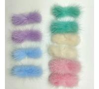 40pcs Pompom Bow Tie Set, 3x7cm DIY Hair Clip, Headdress, Corsage, Phone Case Embellishment Craft Material