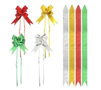 40pcs Pull Bows, Christmas Pull Bows Glitter Red Green Gold and Silver Gift Bow Ribbon, Ribbon Pull Bow for Gift Wrapping Baskets Wedding Gift Christmas Trees Wedding Birthday Hampers Decor A6SDSSLH