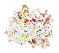 40Pcs Rabbit Stickers, Colorful Rabbit Scrapbooking Stickers, Kitten Sticker Vinyl Watercolor Hare Sticker for Album,Travel Journal, Scrapbooking