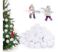 40pcs Realistic Plush Artificial Snowballs, 5cm, White, Perfect for Indoor/Outdoor Snowball Fight Games, Christmas & Winter Decoration