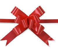 40pcs Red 30mm/3cm Large Ribbon Pull Bows for Party Wall, Gift Wraps, Christmas Trees, Wedding, Birthday Hampers Decoration Florist Pullbows