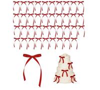 40Pcs Red Bows for Cake,Red Bowknot Ribbon Cake Bows for Topper Decorating | for Birthday Wedding Party Baby Shower Anniversary High Footed Cup Balloon Wall Cakes Decor Supplies,Durable Resist Fading