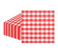 40Pcs Red Gingham Napkins, 6.5inch Disposable Checkered Party Paper Napkins Red and White Luncheon Dinner Napkin for Christmas Picnic BBQ Birthday Wedding Party Supplies Decorations