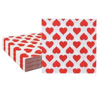40Pcs Red Hearts Cocktail Beverage Napkins Disposable Paper Charming & Elegant Party Decor for Spring Carnival Festival Holiday Bridal & Baby Shower Valentine Love Tableware Party Supplies 6.5"