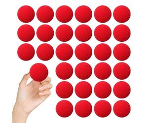 40pcs Red Magic Sponge Balls, 4.5cm Super Soft Red Sponge Balls, Finger Sponge Balls, Small Soft Magic Foam Balls, Must-Have Close-Up Magic Props for Street Comedy (45mm/1.77 inch)