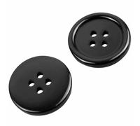 40Pcs Resin Buttons Black Round Button 25mm 4Hole (Black-25mm-40Pack)