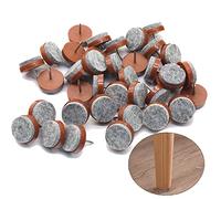 40pcs Round Heavy Duty Nail-on Felt Pad for Furniture Chair Table Leg Feet Floor Protectors Slide Smoothly (Brown, Pad Diameter 18mm)