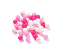 40pcs Round Silicone Focal Beads 12mm Round Silicone Beads Bulk for Keychain Making Pens Bracelet Necklace Jewelry Making,Hot Pink
