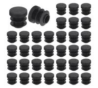 40pcs Rubber Furniture Feet Ferrule Caps Stoppers, Ideal Tables Chairs Black Chair Leg Protectors Pads Silicone for Hardwood Floor Tile (16mm, Black)