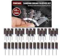40Pcs Sanding Drum Kit for Dremel Rotary Tool Accessories, Sanding Drums Sandpaper Sticks Set, 240 Grits Sanding Bits Kit with 1/8" (3mm) Shank for Wood Metal Jade Polishing Grinding