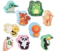 40pcs Sensory Stickers, 8 Designs Animals Calming Strips Waterproof Sensory Stickers Cute Lion Bee Panda Animals Calm Stickers for Adults Lowering Stress for Home Office School
