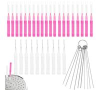 40pcs Shower Head Cleaner Tools, 2 Designs Shower Head Cleaning Brushes Multi-Size Showerhead Cleaner Picks Anti-Clogging Cleaning Brush for Bathroom Small Hole Gap Nozzles (Rose Red)